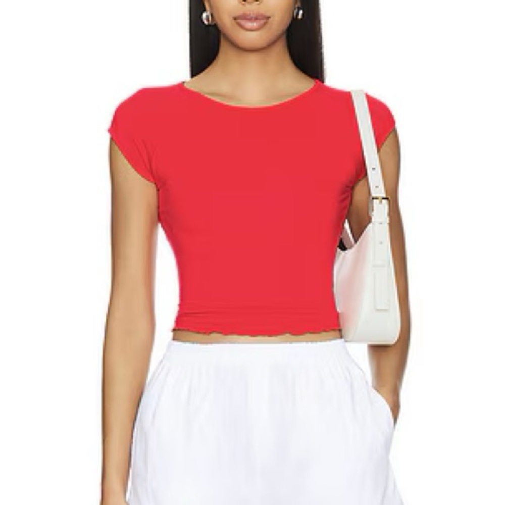 Lovers + Friends Vibrant Red Crop Top